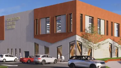 Waverley Borough Council A CGI image of the new two-storied Cranleigh Leisure Centre.