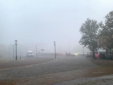 F﻿og pictured in Norwich city centre
