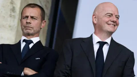 Uefa president Aleksander Ceferin and Fifa president Gianni Infantino