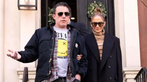 Getty Images Ben Affleck and Jennifer Lopez in New York on 30 March 2024