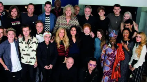 Band Aid Group shot of Band Aid 30