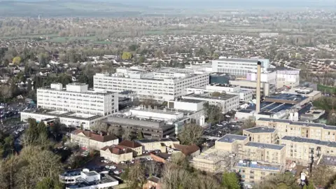 Aerial shot of the John Radcliffe hospital in Oxford