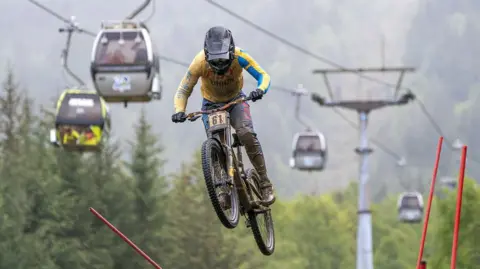 PA Media/Jane Barlow Mountain biker