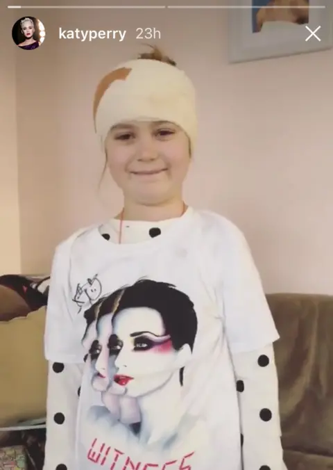 Katy Perry/Instagram Grace in Katy Perry's Instagram story