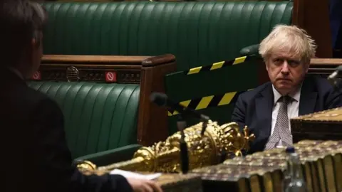 EPA Boris Johnson sitting in the House of Commons