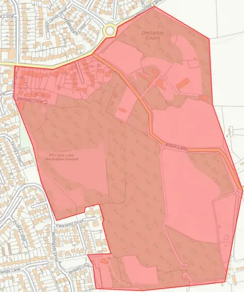 Derbyshire Police Chellaston dispersal order map