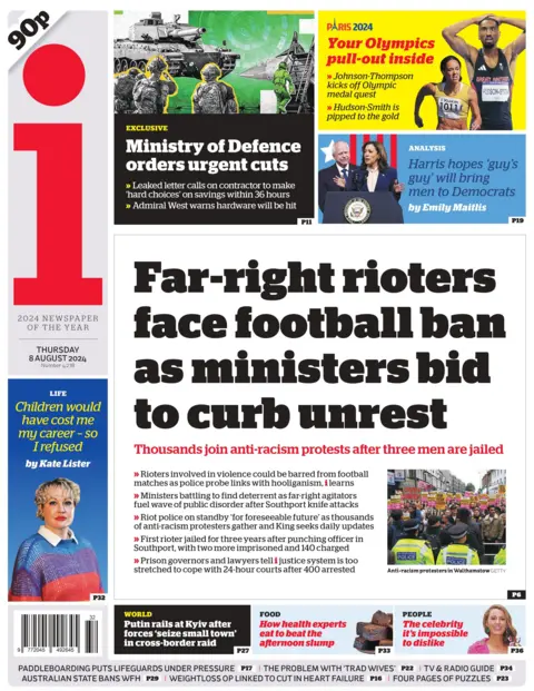 i newspaper: Far-right rioters face football ban as ministers bid to curb unrest