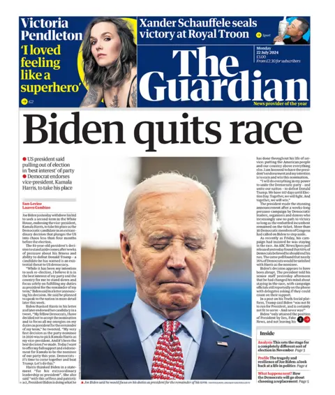  "Biden quits race" 