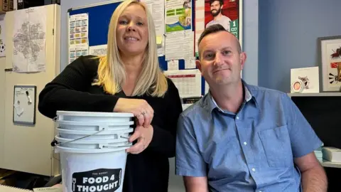 The Derby Food 4 Thought Alliance Debbie Jones and Paul Brookhouse from the charity