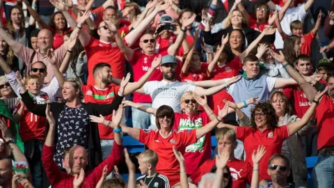 Getty Images Red Wall of Welsh fans