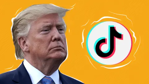 BBC Trump and TikTok logo