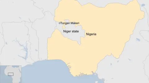 Map locating Tungan-Makeria in Niger staet, north-west Nigeria.