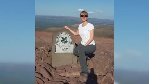 Family handout Stacey Steer climbing on Pen Y Fan