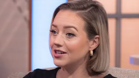 Kelsey Parker speaking on the set of ITV's Lorraine on 25 February 2025