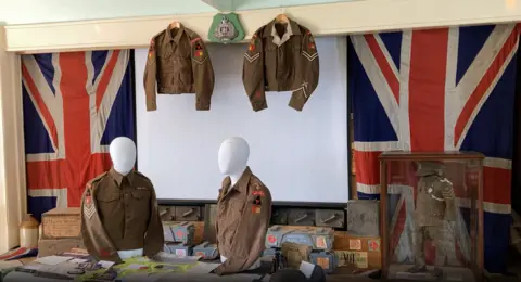 Luke Deal/BBC Some of Mr Gillingham's war collection