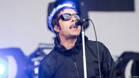 Getty Images Liam Gallagher on stage