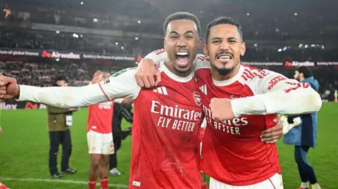 Arsenal's William Saliba and Gabriel