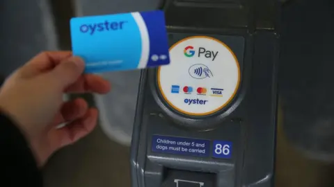 PA Media Oyster card at ticket gate