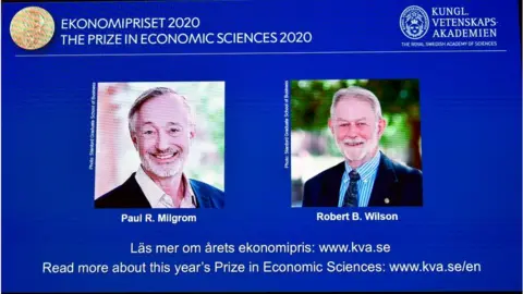 Getty Images Game theorists Paul Milgrom and Robert Wilson won the 2020 economics prize