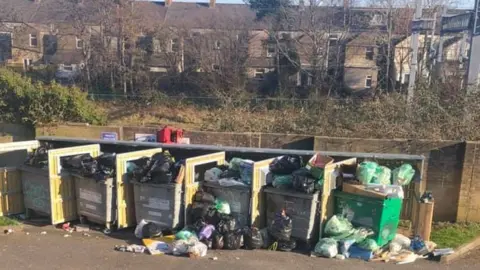 Nicola Dacosta Overflowing bins in Splott, Cardiff