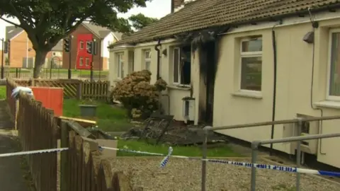 BBC The scene of the fire