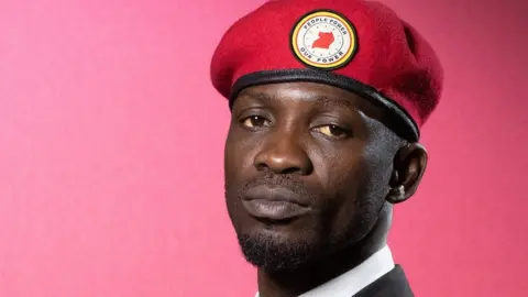 AFP Bobi Wine pictured during a photo session in June 2019.