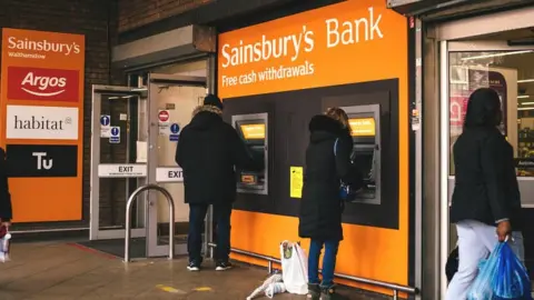 Getty Images Sainsbury's Bank sign at store