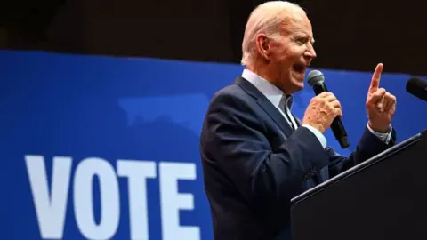 Getty Images President Biden giving a speech