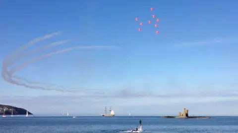 BBC Red arrows over Douglas bay
