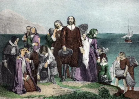 Pilgrims land at Cape Cod, 1620