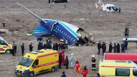 scene of plane crash in kazakhstan