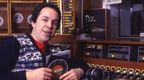 Andy Peebles in the BBC Radio 1 studio in 1983.