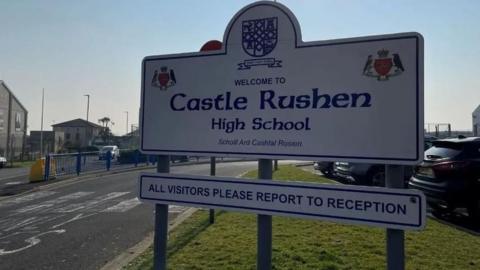 Castle Rushen High School sign