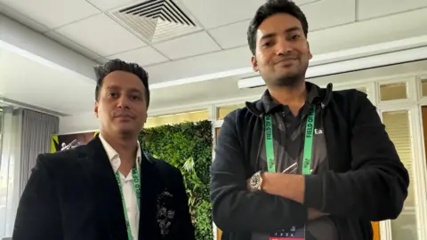 Tournament co-owners Harshit Tomar and Nishant Pitti standing at Edgbaston