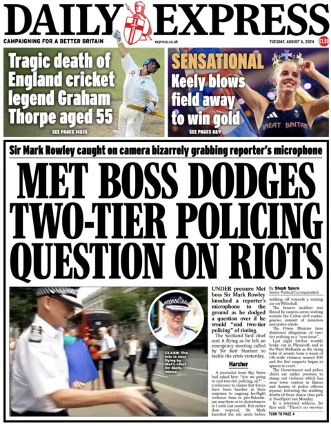  Met boss dodges two-tier policing question on riots