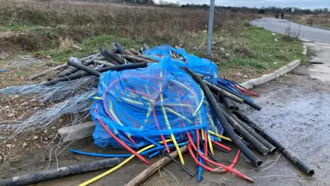 Plastic and metal cables