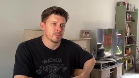 BBC Lewis Kirkbride being interviewed by Politics North