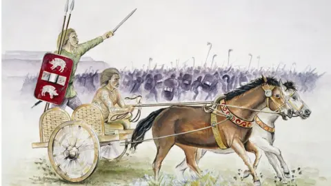 Heritage Images Artist's impression of a Celtic war chariot