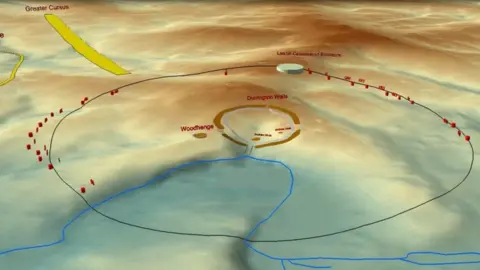 University of St Andrews/PA Wire  Image showing location of shafts near Stonehenge