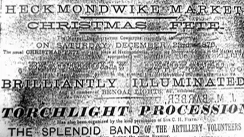 Kirklees Council/Kirklees Museums The newspaper article documenting the first light switch-on in the town with black and white print.
