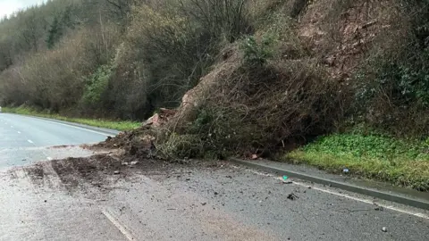 Landslip fears means A40 in Herefordshire will remain partially shut