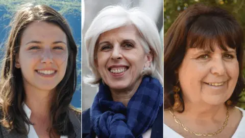 LREM/Getty Among the new women MPs from civil society are Typhanie Degois (L), Brigitte Liso (C) and Mireille Robert