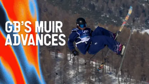 GB's Kirsty Muir mid-air at the Women's freeski slopestyle qualifiers