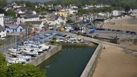 Getty Images A view of Saundersfoot town, harbour and beach