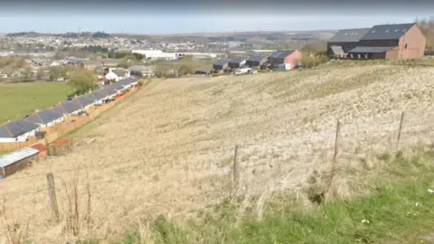 Google How the land in Nantyglo looked before the excavation work was carried out