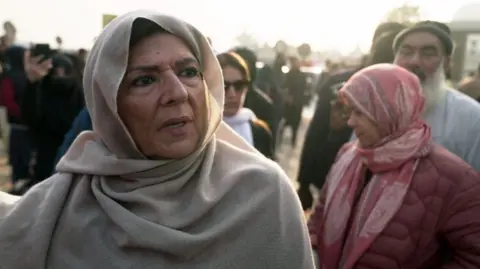 Aleema Khanum at a protest in support of her brother Imran Khan the week before last