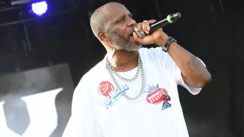 Getty Images DMX on stage in 2019