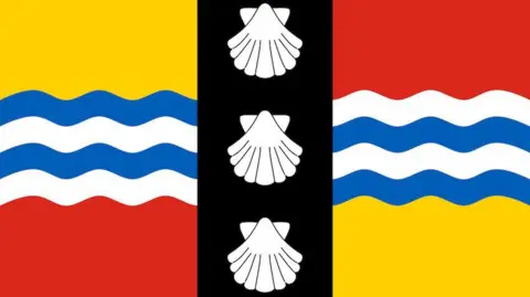 Public domain The county flag of Bedfordshire.