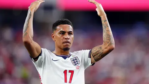 Morgan Rogers playing in England's World Cup match against Croatia