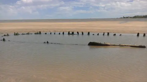 Historic England Remains of wreck in north Devon